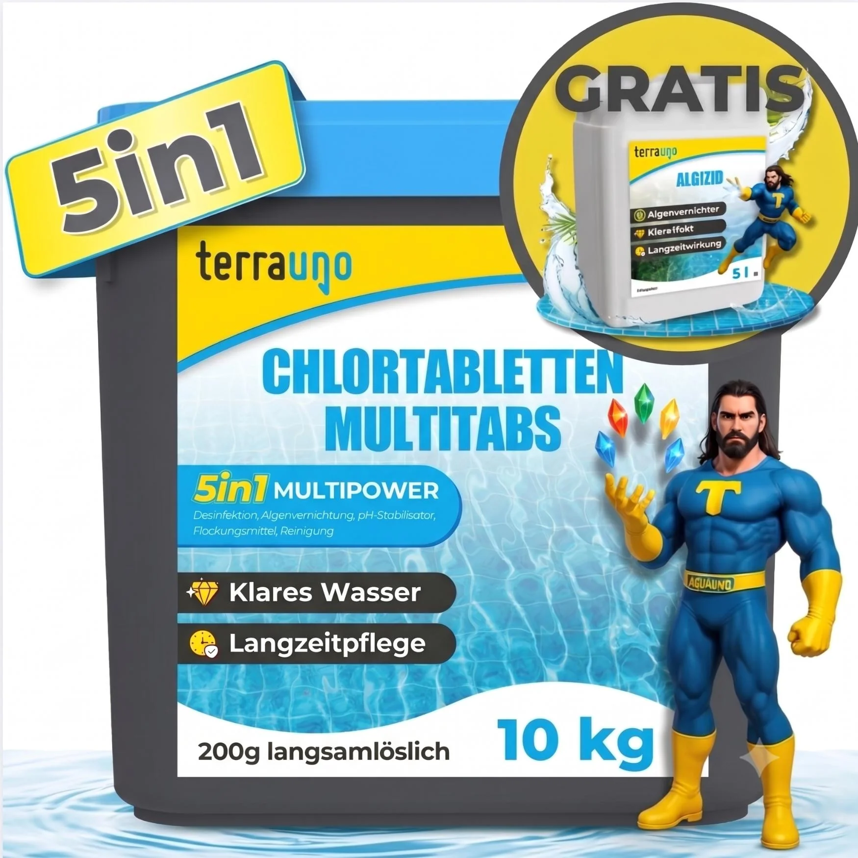 Chlortabletten 5 in 1 - 200g für Pools – Multitabs zur Langzeitpflege - Image 9